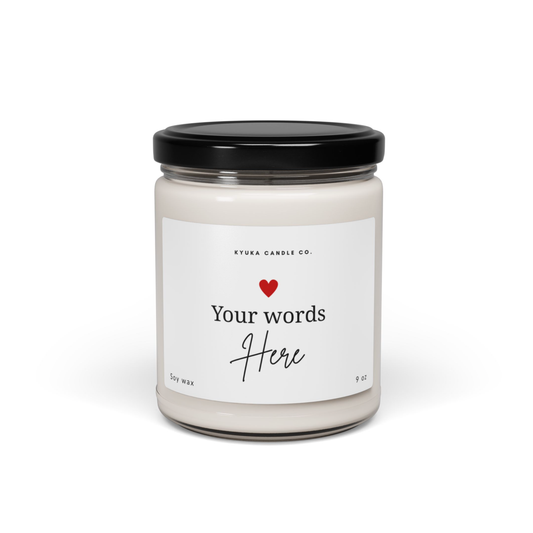 Custom Text Soy Wax Candle – Your words Here With Black Lid