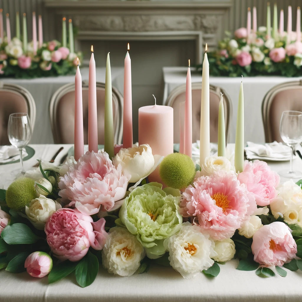 Pink Clouds Taper Dinner Candlesticks