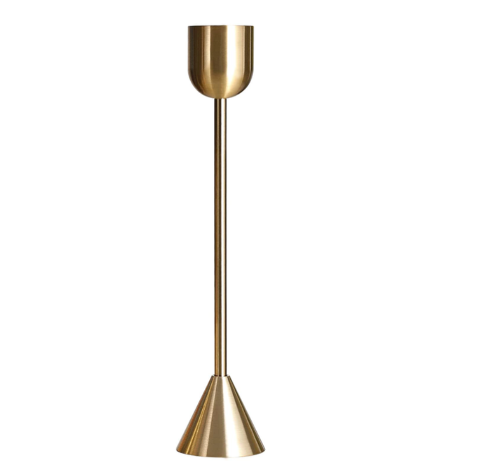 Gold Taper Candle Holders Set of 3